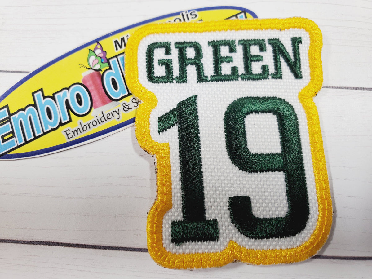 Green Bay Packers 3.50 X 2.25 Embroidered Patch Yellow and 