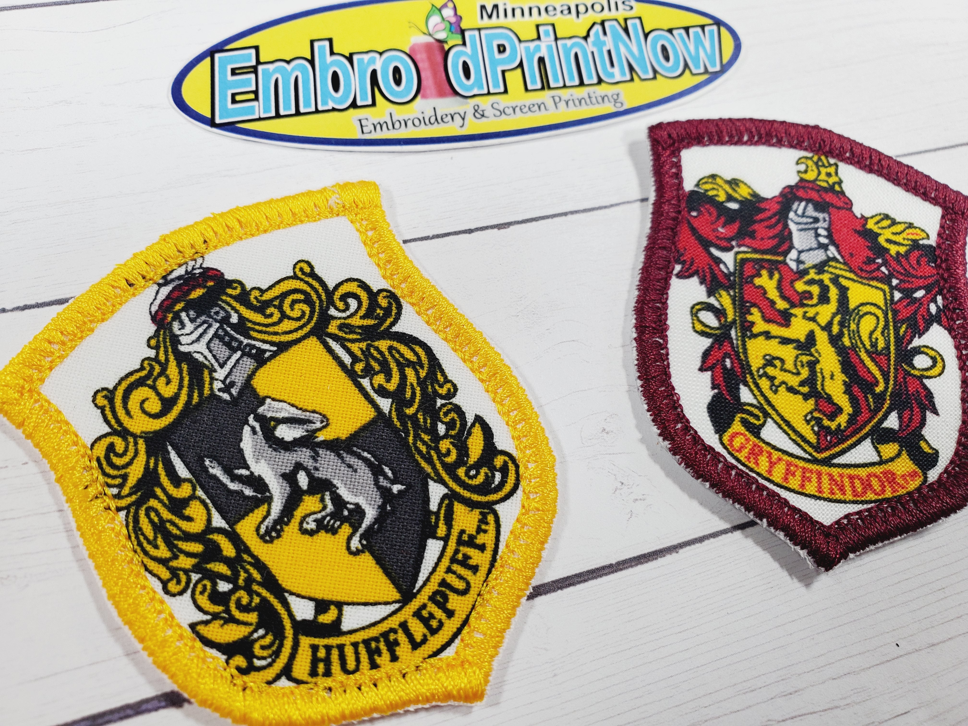 Set of 4 patch Houses Hufflep Gryffindor – Slytherin Hogwarts Embroid Iron-on of Now Print
