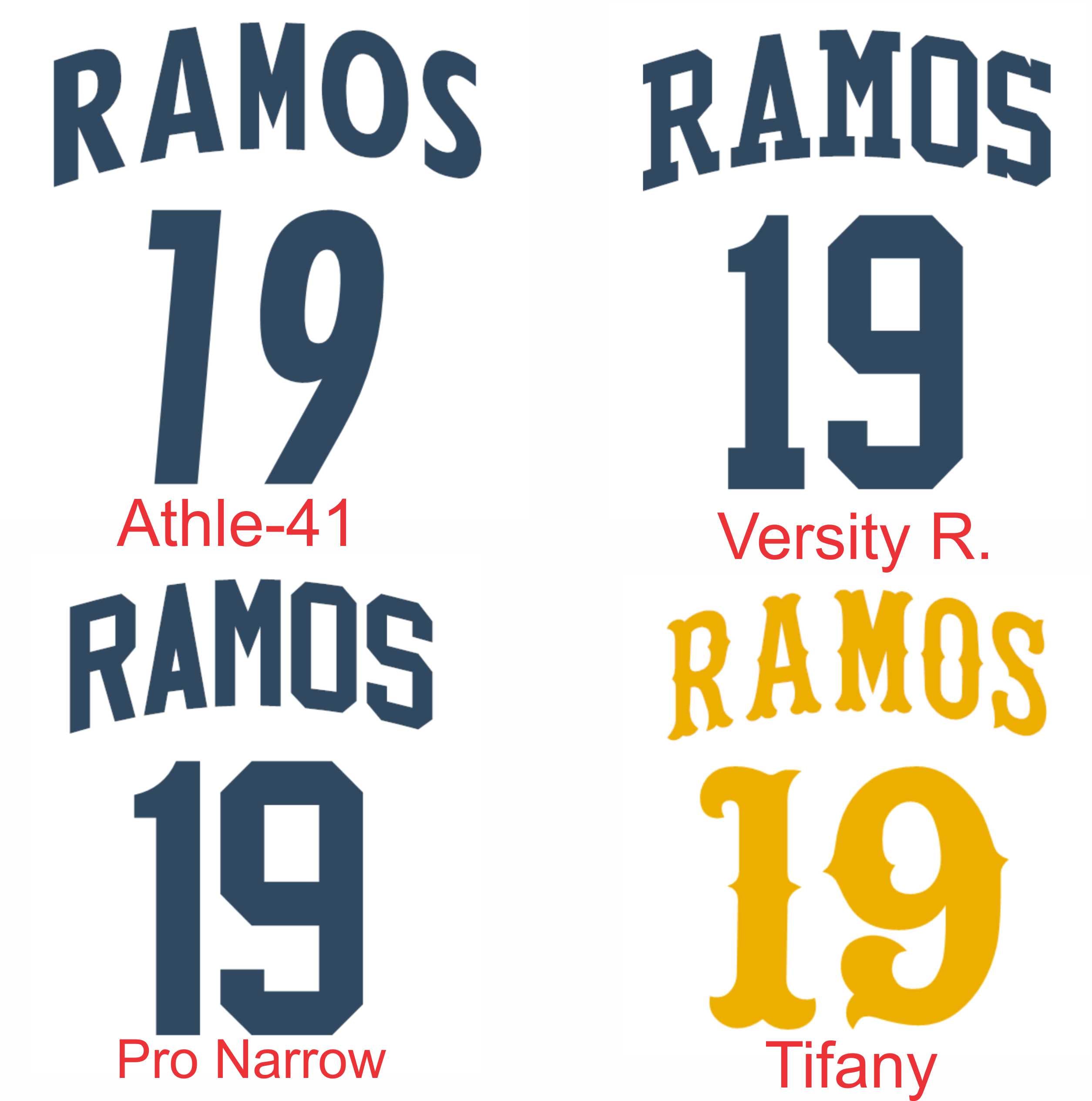 Tackle Twill Pro Name + Numbers Kit for Jerseys L.Grey / Versify R.